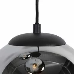 QAZQA Suspensions Suspension En Verre Argenté -Luminaires Soldes Boutique suspension en verre argente 3