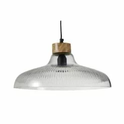 Maisons Du Monde Suspensions Suspension En Verre Ciselé Transparent Et Manguier