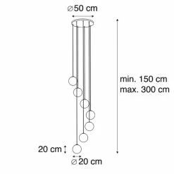QAZQA Suspensions Suspension En Verre Doré/laiton -Luminaires Soldes Boutique suspension en verre dore laiton 24