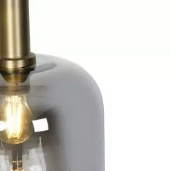 QAZQA Suspensions Suspension En Verre Doré/laiton -Luminaires Soldes Boutique suspension en verre dore laiton 3