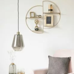 Maisons Du Monde Suspensions Suspension En Verre Fumé Et Métal Doré -Luminaires Soldes Boutique suspension en verre fume et metal dore 1000 1 8 195127 2