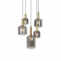 QAZQA Suspensions Suspension En Verre Gris -Luminaires Soldes Boutique suspension en verre gris 3