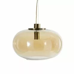Maisons Du Monde Suspensions Suspension En Verre Teinté Ambré Et Métal Doré