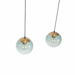 QAZQA Suspensions Suspension En Verre Vert -Luminaires Soldes Boutique suspension en verre vert 11