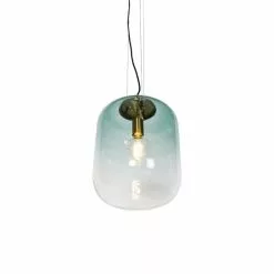 QAZQA Suspensions Suspension En Verre Vert -Luminaires Soldes Boutique suspension en verre vert 2