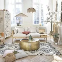 Maisons Du Monde Suspensions Suspension Fleur En Fibre Végétale Tressée -Luminaires Soldes Boutique suspension fleur en fibre vegetale tressee 1000 5 32 202900 3