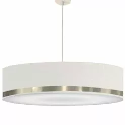 Abat-jours Suspensions Suspension Jonc Blanc Et Aluminium T 65 X H 25