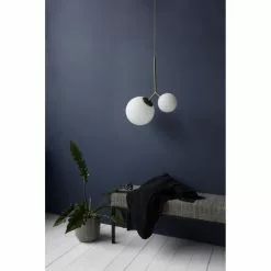 House Doctor Suspensions Suspension Laiton En Verre Blanc -Luminaires Soldes Boutique suspension laiton en verre blanc 5