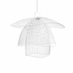 Forestier Suspensions Suspension Métal Filaire Blanc D56cm 9 Forestier Suspensions Suspension Métal Filaire Blanc D56cm -Luminaires Soldes Boutique suspension metal filaire blanc d56cm 3