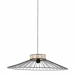 Decoratie Suspensions Suspension Métal Filaire Et Rotin D62cm