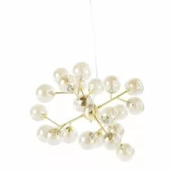 Maisons Du Monde Suspensions Suspension Multi-globes En Verre Ambré Et Métal Doré