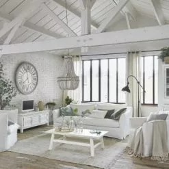 Maisons Du Monde Suspensions Suspension Perles En Sapin Blanc Et Métal Effet Vieilli -Luminaires Soldes Boutique suspension perles en sapin blanc et metal effet vieilli 1000 10 2 200287 5