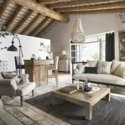 Maisons Du Monde Suspensions Suspension Perles En Sapin Blanc Et Métal Effet Vieilli -Luminaires Soldes Boutique suspension perles en sapin blanc et metal effet vieilli 1000 10 2 200287 6