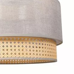 Decoratie Suspensions Suspension Ronde Gigogne Cannage Gris D40cm -Luminaires Soldes Boutique suspension ronde gigogne cannage gris d40cm 3