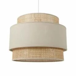 Jardideco Lustres Suspension Ronde Gigogne Rotin Beige D40cm