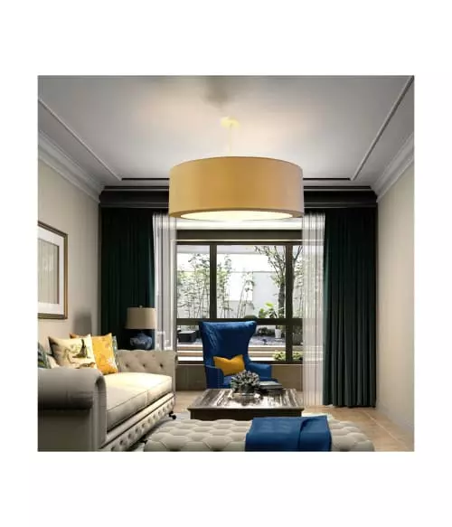 Abat-jours Suspensions Suspension Silvio Beige Foncé T 65 X H 25 2 Abat-jours Suspensions Suspension Silvio Beige Foncé T 65 X H 25 – Image 2