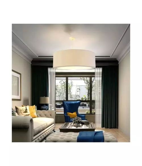 Abat-jours Suspensions Suspension Silvio Beige T 65 X H 25 2 Abat-jours Suspensions Suspension Silvio Beige T 65 X H 25 – Image 2