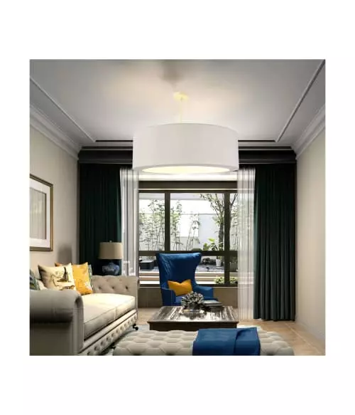 Abat-jours Suspensions Suspension Silvio Gris Clair T 65 X H 25 2 Abat-jours Suspensions Suspension Silvio Gris Clair T 65 X H 25 – Image 2