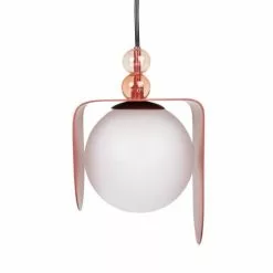 Maisons Du Monde Suspensions Suspension Sphérique En Verre Et Métal Rouge H21