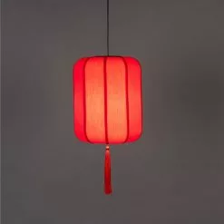 Dutchbone Suspensions Suspension Style Lanterne Japonaise D30cm Rouge -Luminaires Soldes Boutique suspension style lanterne japonaise d30cm rouge 2