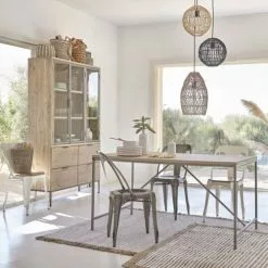 Maisons Du Monde Suspensions Suspension Triple En Rotin Tressé Beige Et Noir -Luminaires Soldes Boutique suspension triple en rotin tresse beige et noir 1000 10 38 210368 3