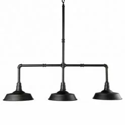 Maisons Du Monde Luminaires Suspension Triple Indus Tuyaux En Métal Noir